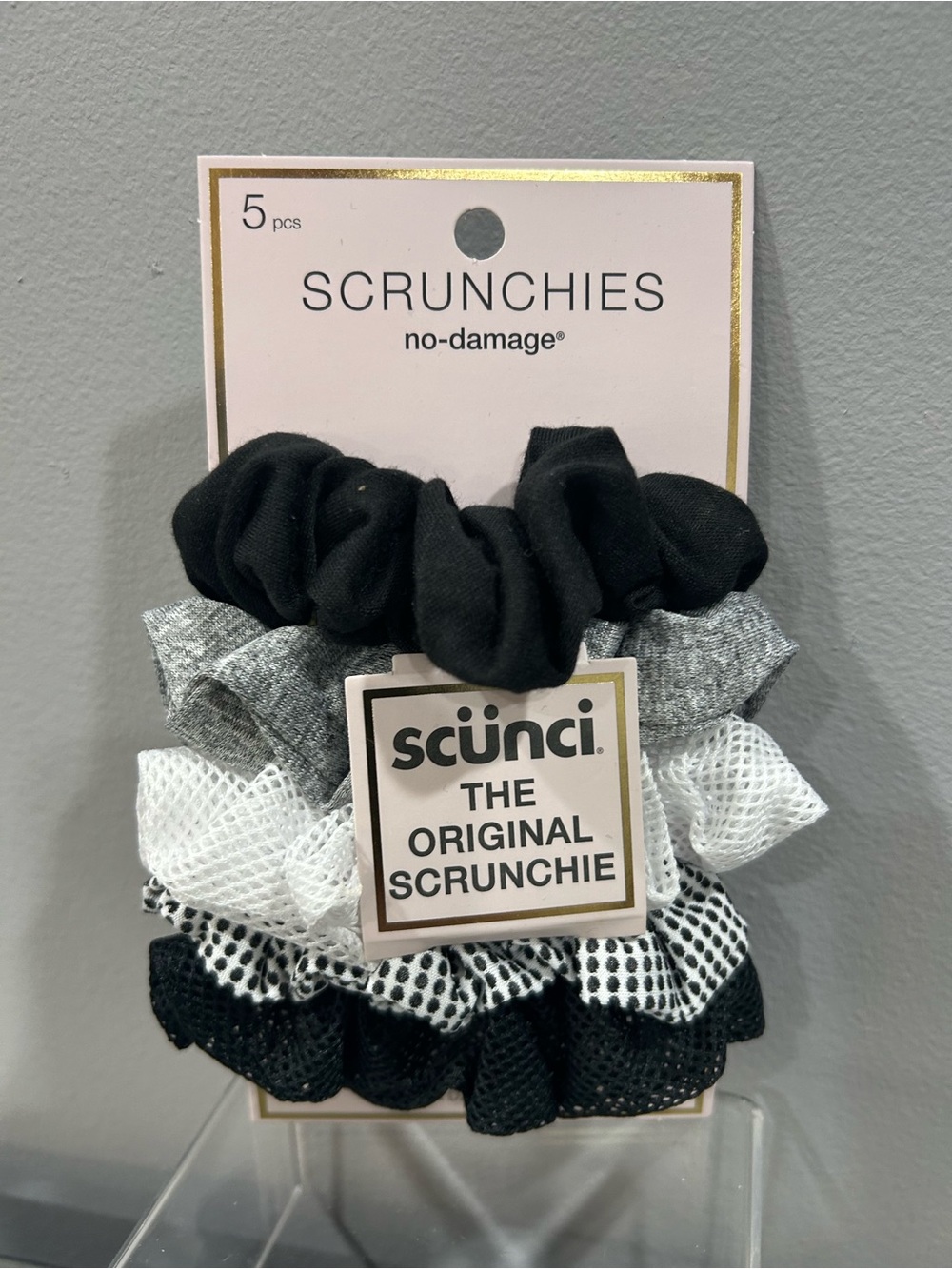 scunci Black, Gray & White Scrunchie Set - 5 Pack